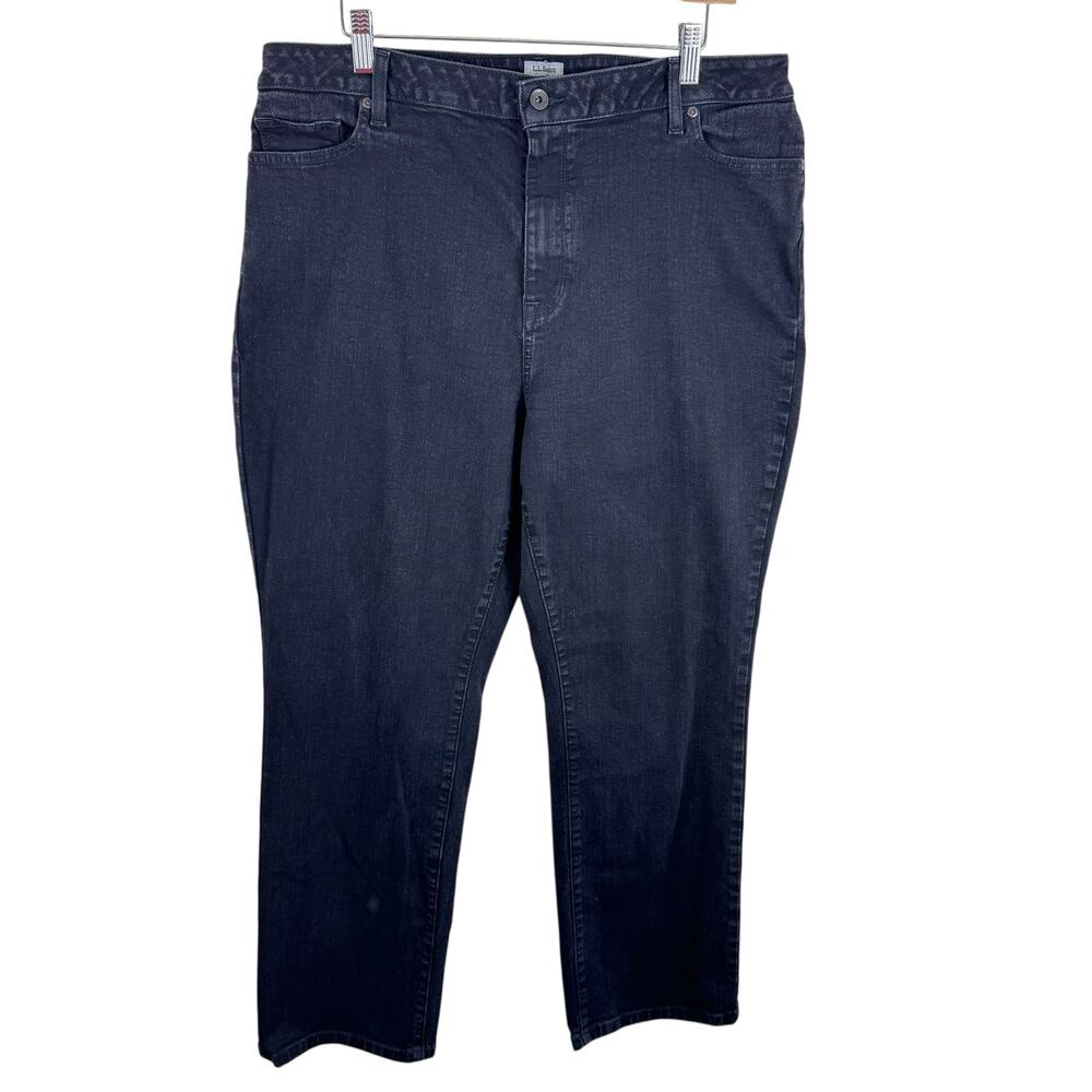 L.L. Bean Classic Fit Black Cotton Blend High Rise Straight Jeans Plus Size 20